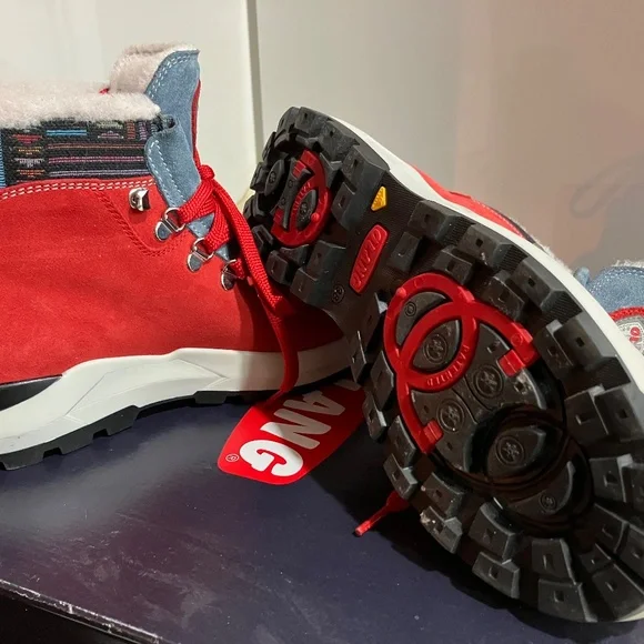 Bottes d'hiver Olang avec crampons pivotants - Rouges - Taille 8 US - Picture 4 of 5
